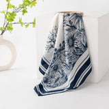 Versatile Shirt Retro Plant Print Square Scarf_Cwasc0924