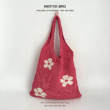 Exquisite Knitted Heart Tote Handbag_Cwab2389