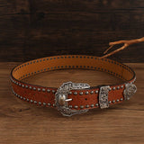 Vintage Distressed Rivet Embossed Belt_Cwmm3957