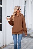 Solid-Color Hooded Loose Long-Sleeved Sweatshirt_Cwohol568