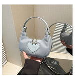 Solid-Color Simple Heart-Shaped Underarm Bag