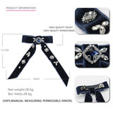 Vintage Crystal Hairpin Velvet Bow Hair Accessory