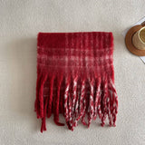 RED PLAID SCARF SOFT FAUX CASHMERE WINTER WRAP_CWASC2343