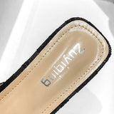 NEW STYLE THICK HEEL PEARL DECORATED SLIPPERS_CWSHS0702