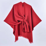 SIMPLE SOLID COLOR OBLIQUE STRAP CAPE SHAWL_CWASC0947
