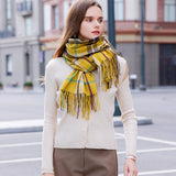 Womens Double Face Plaid Scarf Winter Warmth