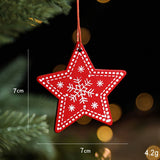 COLORFUL WOODEN SANTA SNOWFLAKE TREE ORNAMENT_CWMM9759