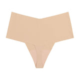 HIGH WAISTED LARGE SIZE SEAMLESS ICE SILK THONG_CWMU0079