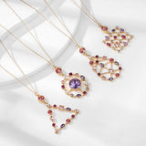 Womens Fashion Colored Rhinestone Necklace