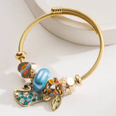 GOLD ALLOY SWAN CHARM ADJUSTABLE BRACELET_CWMM8507