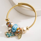 GOLD ALLOY SWAN CHARM ADJUSTABLE BRACELET_CWMM8507