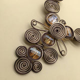 FASHION CRYSTAL ALUMINUM NECKLACE EARRINGS SET_CWMM4965