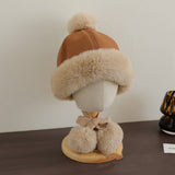 KIDS SUEDE TRAPPER HAT WARM WINTER EARFLAP CAP_CWAH2936