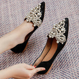 LACE PEARL BALLET FLATS FOR WOMEN BRIDAL STYLE_CWSHF0010