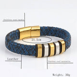 LAKE BLUE LEATHER MAGNET BUCKLE BRACELET_CWAJE1462