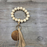 MULTI COLORED WOODEN BEAD BRACELET KEYCHAIN_CWAJE1069