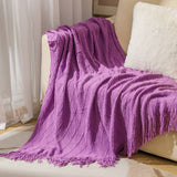 KNITTED TASSEL THIN BLANKET SOFA BLANKET_CWMM0183