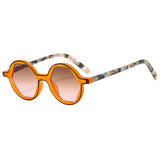 FLORAL ARM HEXAGON ROUND SUNGLASSES CUTE LOOK_CWASG1179