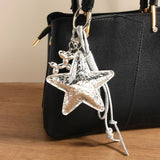 STYLISH SILVER STAR BALLOON DOG BAG KEYCHAIN_CWMM7638
