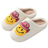 SOFT PLUSH COMFY WESTERN SMILING FACE SLIPPER_CWSHS0247