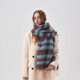 RAINBOW COLORBLOCK SCARF WARM COZY WINTER WRAP_CWASC2351