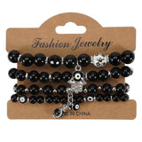 Cwaje05701_Boho Multi Layer Glass Ceramic Beaded Bracelet