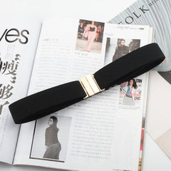 Cwabe0550_Perforation Free Metal Square Buckle Elastic Belt