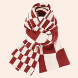 Red Knit Christmas Scarf - Faux Cashmere Reindeer_Cwasc0127