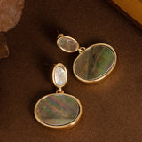 RETRO PERSONALITY NATURAL ABALONE EARRINGS_CWMM4297