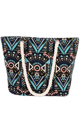 MULTI PATTERNED STYLISH SHOPPER BEACH BAGS_CWAB324