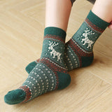 5 PAIRS OF CHRISTMAS CARTOON ELK WARM SOCKS_CWMS0684