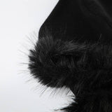 Vintage Cratered Patchwork Furry Hoodie Jacket