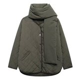 Wear A Scarf And Cotton Suit In A Solid Color