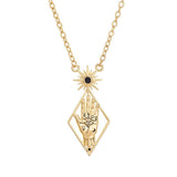 CREATIVE STAINLESS STEEL PALM TOTEM NECKLACE_CWMM5696