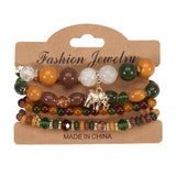 BOHEMIAN ELEPHANT CHARM BEADED BRACELET_CWAJE2210