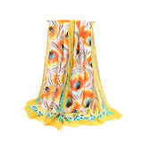 Floral Print Satin Scarf Spring Beach Wrap_Cwasc0681