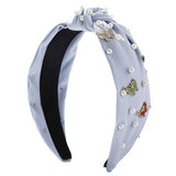 SOLID COLOR BUTTERFLY PEARL WIDE BRIM HEADBAND_CWAHA2605