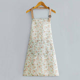 FLORAL PRINT SUMMER THIN CANVAS APRON WITH POCKETS_CWMM2039