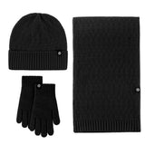 KNITTED GLOVES SCARF HAT WOOL THREE PIECE SET_CWMM2778