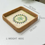 RATTAN COLORFUL SHELL CREATIVE HANDMADE FRUIT PLATE_CWMM4409