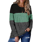 Womens Crew Neck Pullover Matching Color Hoodie