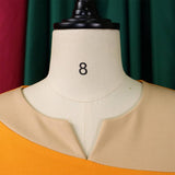 LONG SLEEVED TIE STRAP COLOR BLOCKED DRESS_CWDSD6163