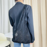 Cwab4575_Solid Knit Hollow Woven Shoulder Tote Bag