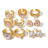 STAINLESS STEEL MAGIC PEARL RINGS EARRINGS_CWAJE0624