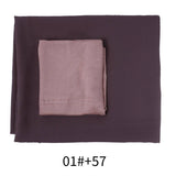 Two-Piece Chiffon Shawl And Headscarf_Cwasc2424