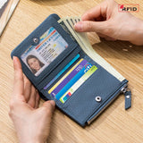 Ultra-Thin Short Card Holder Genuine Leather Wallet_Cwab3704