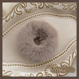 White Plush Hair Ring Rubber Band Hair Accessories