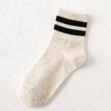 2 STRIPE COTTON MID SOCKS FOR WOMEN WHOLESALE_CWMS070