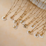 SUMMER BEACH STEEL SHELL STARFISH NECKLACE_CWMM8862