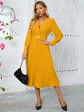 V-Neck Fashion,Slimming Elegant Pleated Dress
